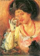 Lovis Corinth Dame mit Weinglas oil painting on canvas